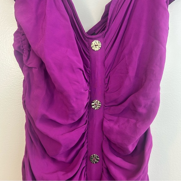 Zara Purple Ruched Mini Dress - Picture 6 of 14